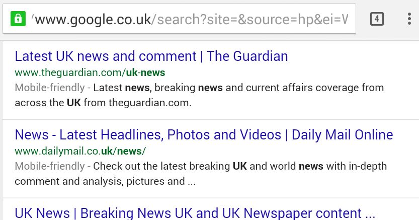 Google Mobile-Friendly Search Results